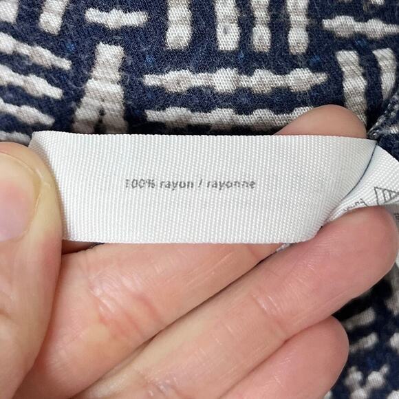 Aeropostale Women's Maxi Skirt L Blue Geometric Print Double Slit Hem Pull On - Picture 7 of 8